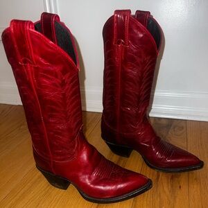 Justin Red Western Cowboy Boots L1600 US Size 4.5B Made in USA